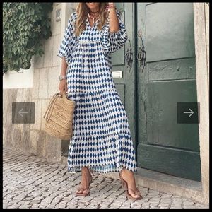 Blue diamond maxi dress